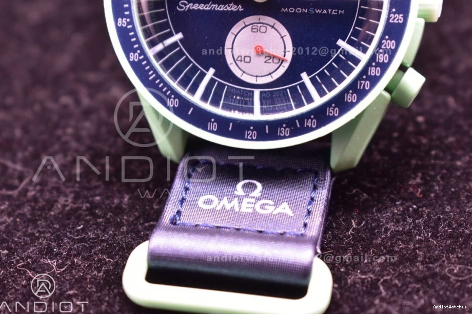 x on Bioceramic Moonwatch Nylon Quartz to Strap WeatherProof Earth Omega Swatch 1181 Mission 0821